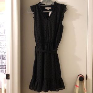 LOFT black polka dot dress